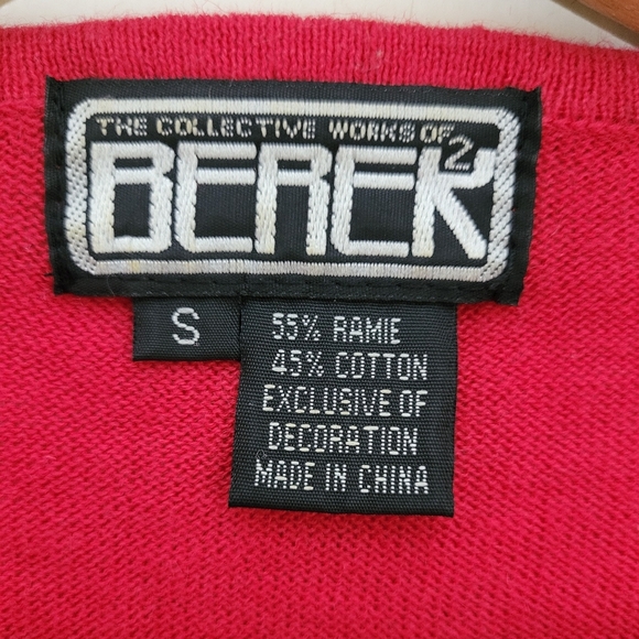 Berek Christmas Top Size SRed Beaded Sequined Santa Claus Holiday Knit Festive - Picture 7 of 8